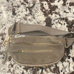 Hammitt Pewter with brushed gold Med Charles Crossbody/Belt Bag